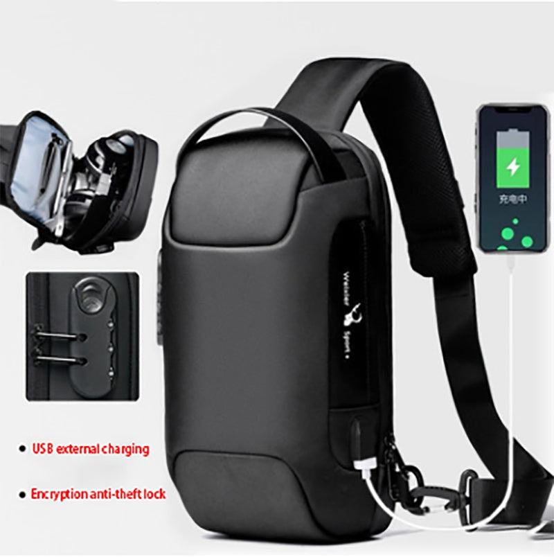 Men's Waterproof USB Anti-Theft Pouch