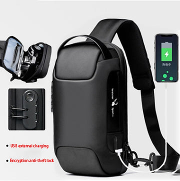 Men's Waterproof USB Anti-Theft Pouch