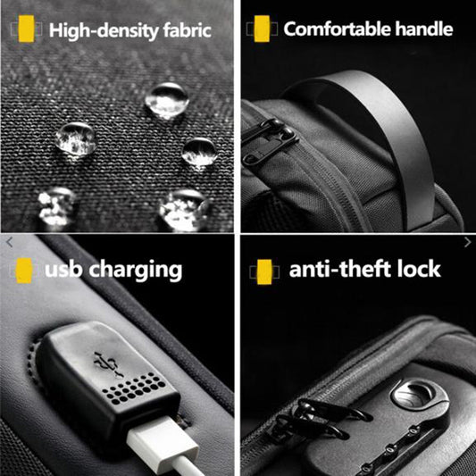 Men's Waterproof USB Anti-Theft Pouch