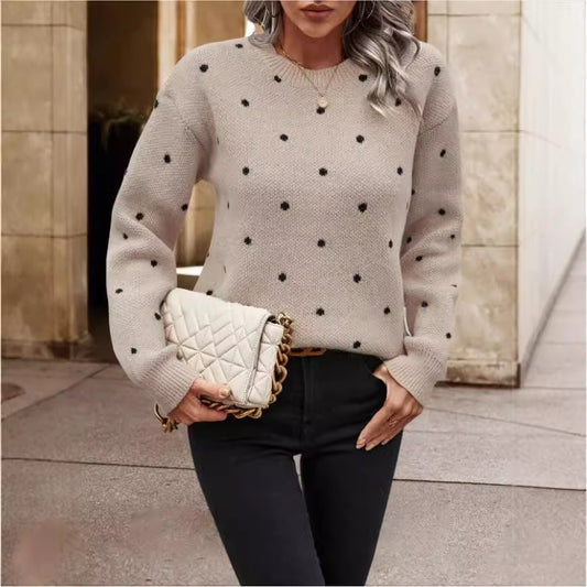 Polka Dot Women’s Sweater – Style, Comfort & Winter Charm!